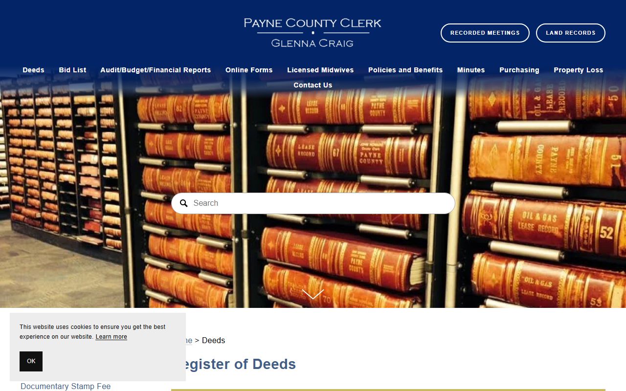 Payne County Clerk land records deeds page