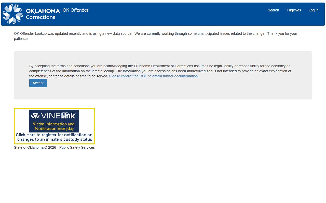 Payne County criminal court records and the Oklahoma DOC offender lookup search page