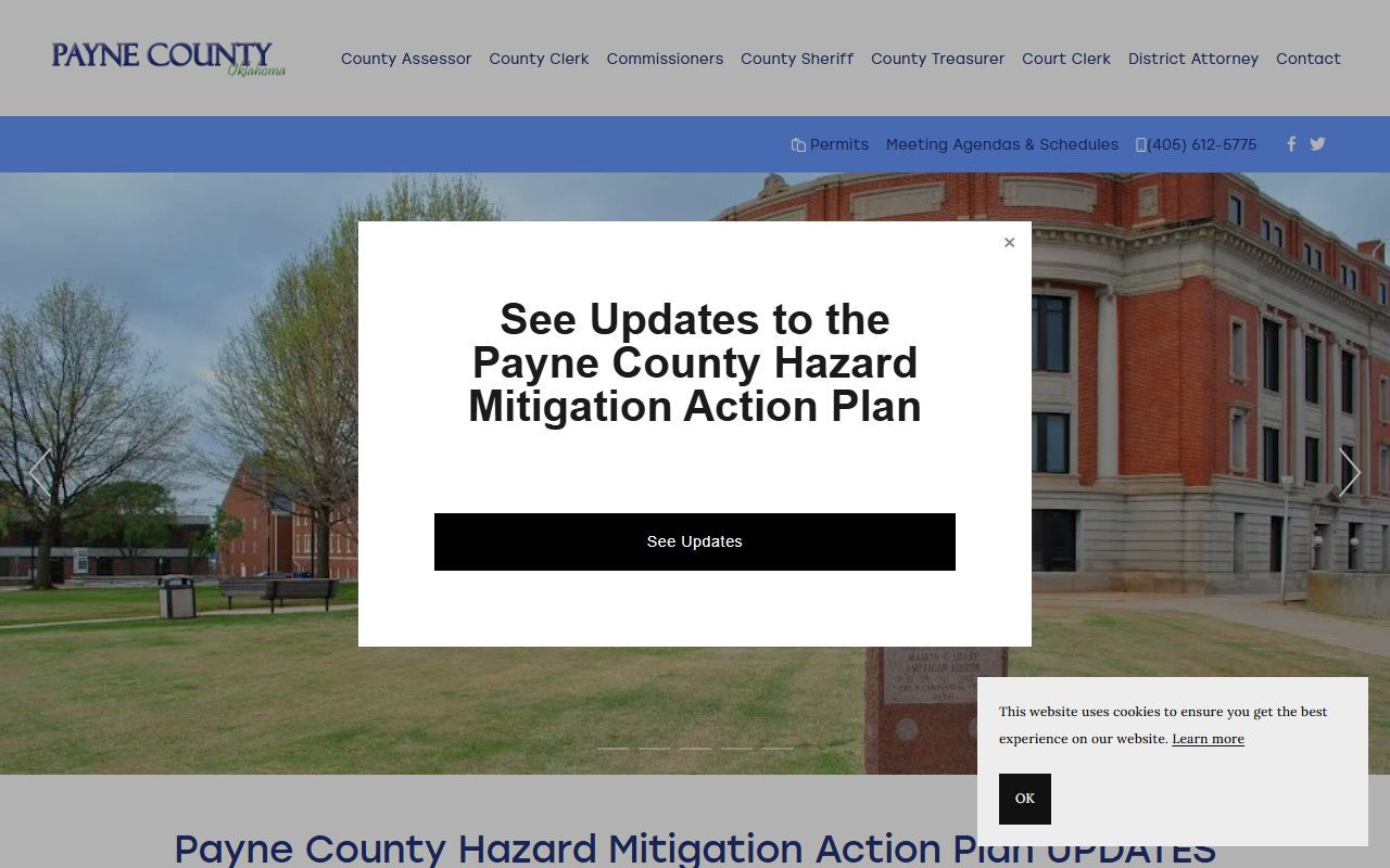 Main Payne County official website with court and county office links