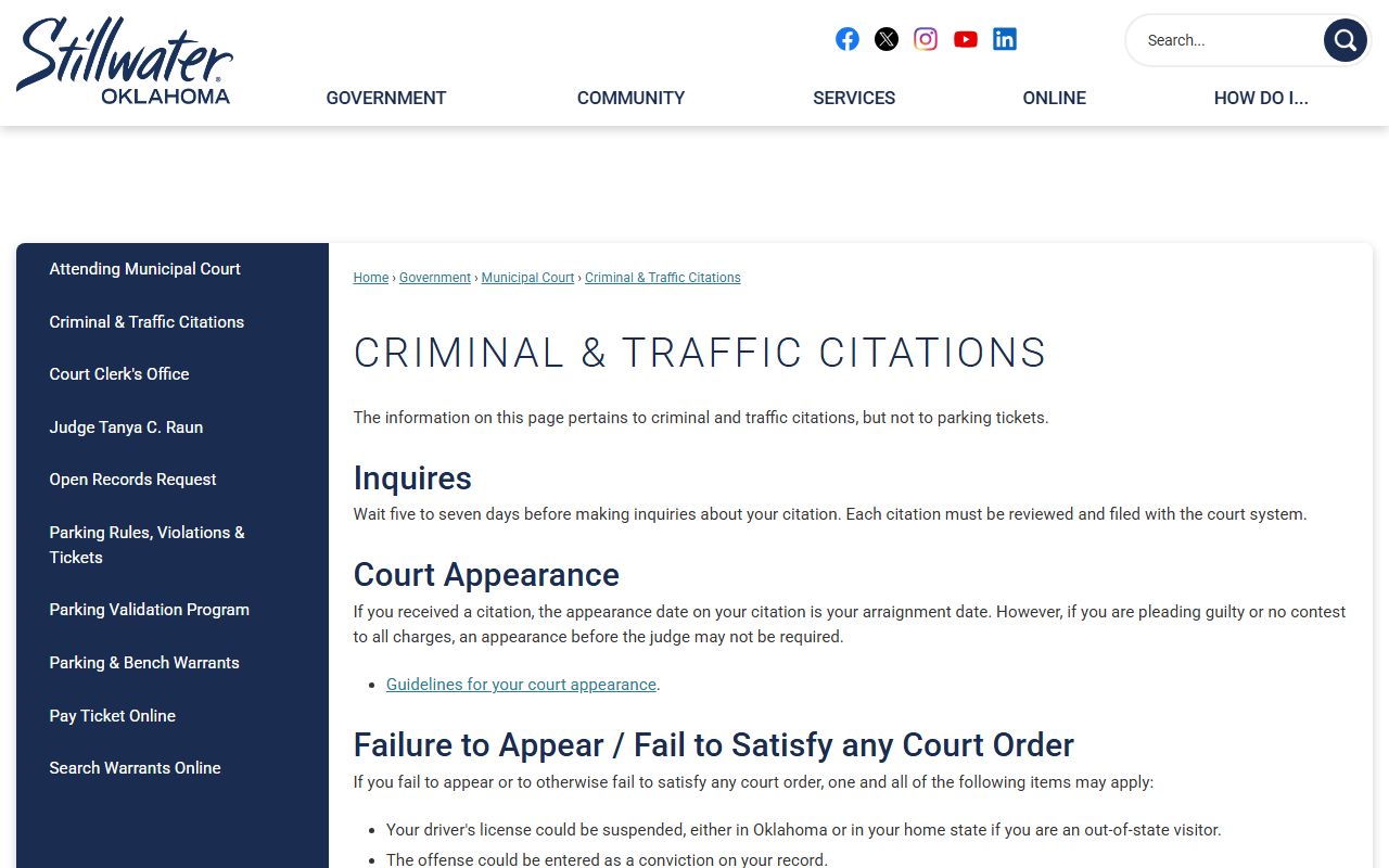 Payne County traffic and criminal citation payment options in Stillwater